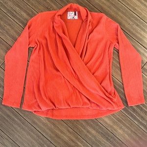 Anthropologie Akemi + Kim Waffle Knit V Neck Sweater